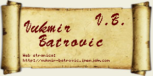 Vukmir Batrović vizit kartica